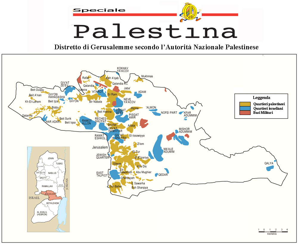 Distretto di Gerusalemme secondo l’Autorità Nazionale Palestinese